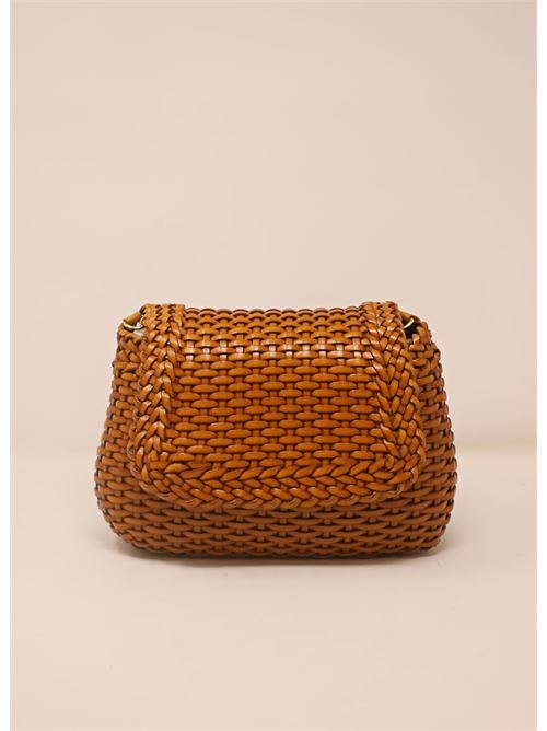 borsa in pelle intrecciata ocra Laboratorio Capri | 602OCRA